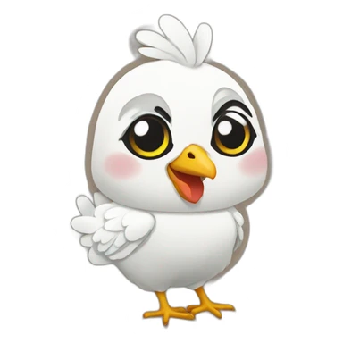 Anime chicken hoodie sticker