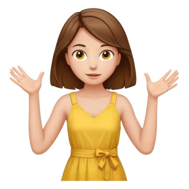 A girl with curious expressions and her arms making a v  on her waist  sticker