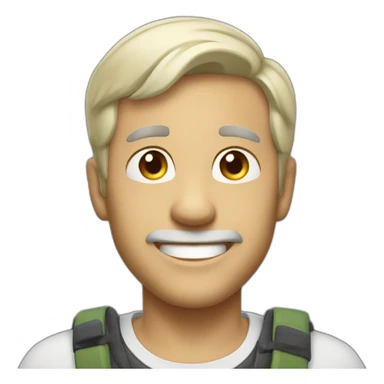 man short grey blond hair 50 years old cheeky grin sticker