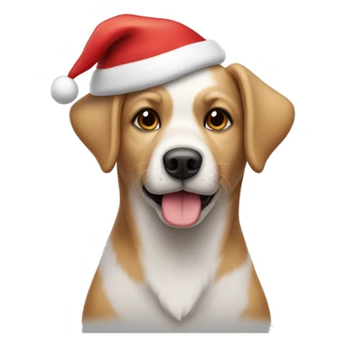 Dog in Santa hat sticker