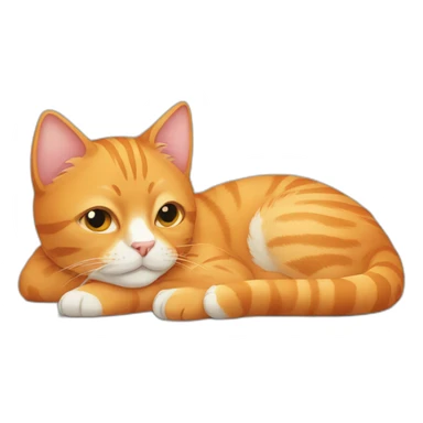 orange-tabby-cat-laying down,-very happy sticker