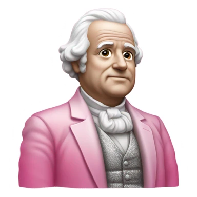 Pink ombre John Adams statue with gator and glitter  sticker