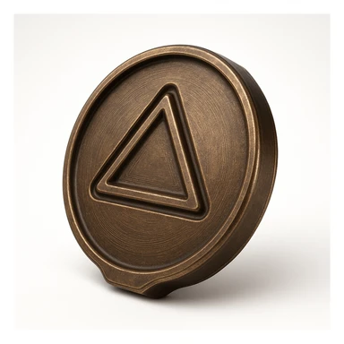 dalgona candy with triangle shape, inspired by Squid Game, bronze style sticker