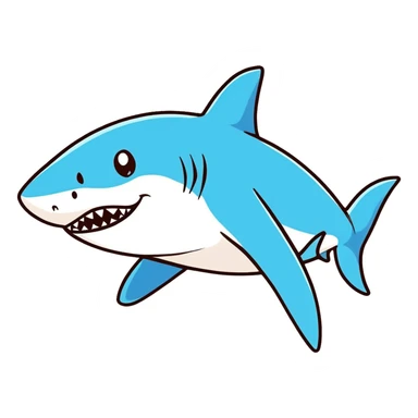 Shark with blue shoes sticker