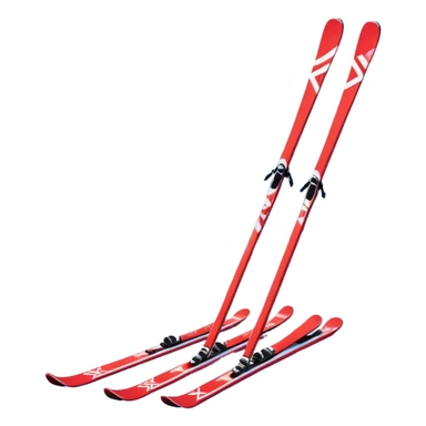 An icon featuring a pair of skis crossed over a snowy mountain backdrop. The design includes ski poles and snowflakes, symbolizing the thrill and speed of skiing. Transparent background highlights the winter sports spirit and the adventure of the slopes. sticker