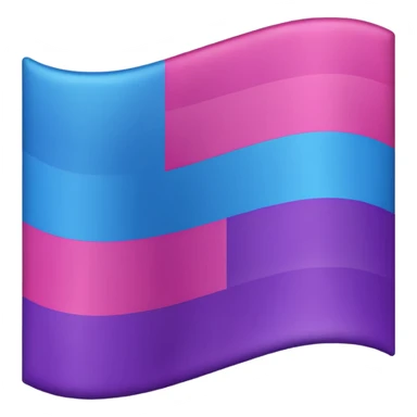 I want a flag, I want the first stripe at the top of the flag to be pink 🩷. I want The middle stripe to be the color purple 💜. And finally the bottom stripe I want the color blue 💙. Only those three colors in that exact order, pink, purple, blue. Make the colors more vibrant. No white. sticker