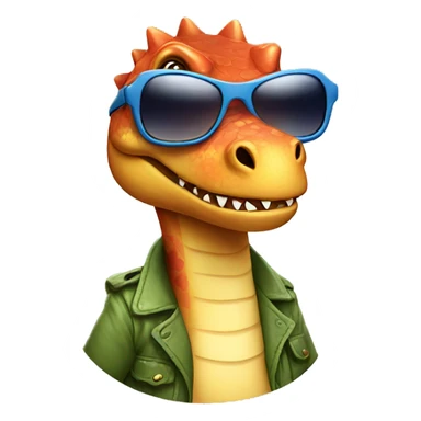 cool dinosaur with sun glasses sticker
