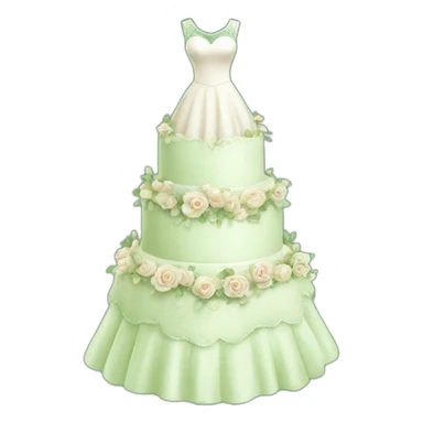 wedding cake on the green wedding dress sticker