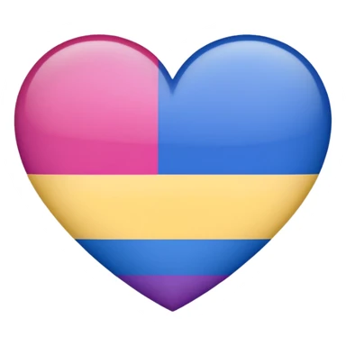 Heart half bisexual flag and half pansexual flag  sticker