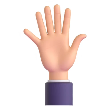 person with hand raised in a 'stop' gesture sticker