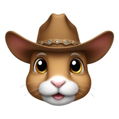 Rabbit wearing a cowboy hat sticker