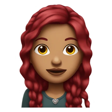 Tattooed woman with long burgundy hair sticker