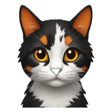 Cat black and orange ans white sticker