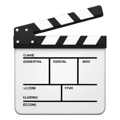 extremely minimal clapperboard icon, only the most essential lines, simple design sticker