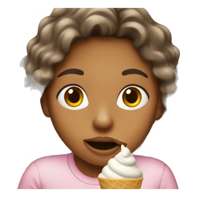 girl eating icecream  sticker