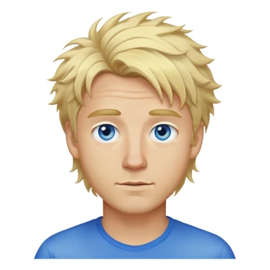 Gay man, tall, blonde, messy hair, blue eyes sticker
