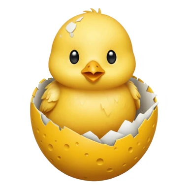 cartoon chick sitting inside a eggshell sticker
