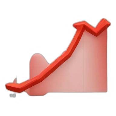 short red descending graph sticker