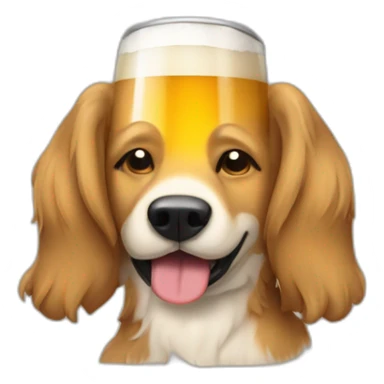 Un chien qui noie une bière  sticker