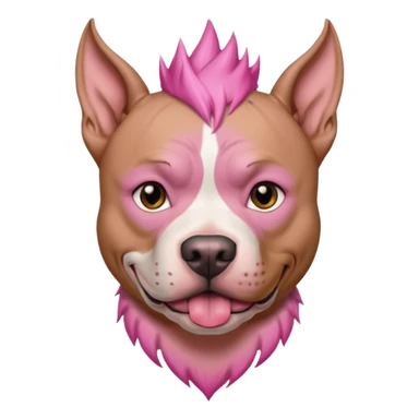 very tattoed face pitbull dog with pink spiky hair sticker