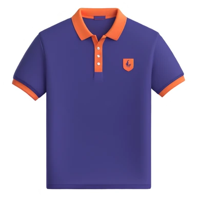 A short-sleeved polo shirt in a ribbed texture, front view sticker