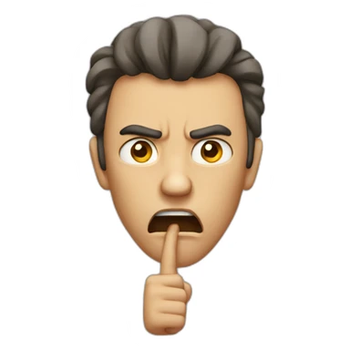 Angry guy telling you to be quiet sticker