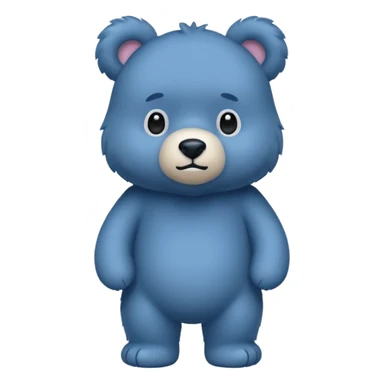 blue bear that is blue-colored sticker