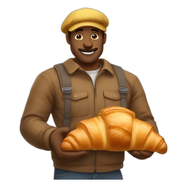 Croissant man sticker