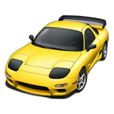 yellow rx-7 fd3s car sticker