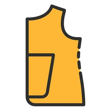 Flat design icon for 'Ready Patterns' showing a pattern piece or folded pattern, suitable for a business presentation sticker