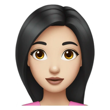 Beautiful woman,Black hair,long hair,White skin,oval face,big eyes,Blackeyes,Pink lips,Chinese sticker