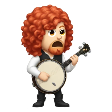 Vivaldi Red haired chibi wig standing angry banjo sticker