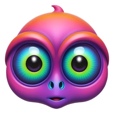 An exotic neon colorful unique bizarre eccentric Fakémon-creature sticker