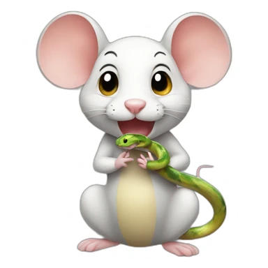 mouse with snake body sticker