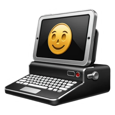 crear un emoji, que sea para proyeectos tanto empresarial como redes sociales, quiero un ordenador y una camara en la misma imagen y que sea aesthetic sticker