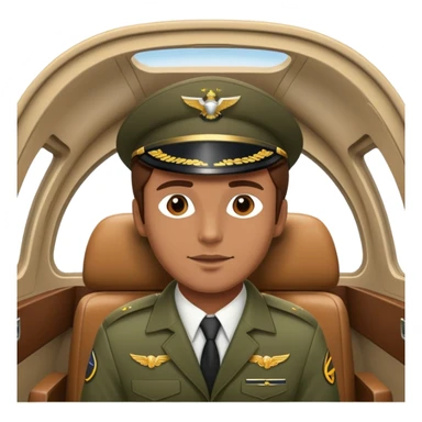 Withe man with Brown Hair in a jet  sticker