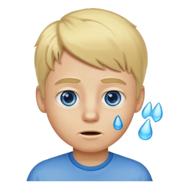 smelly boy, blond with blue eyes. sticker