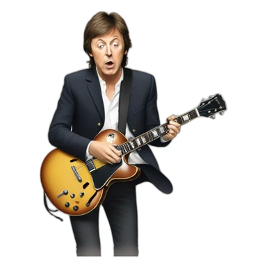 Paul McCartney play guitar sticker