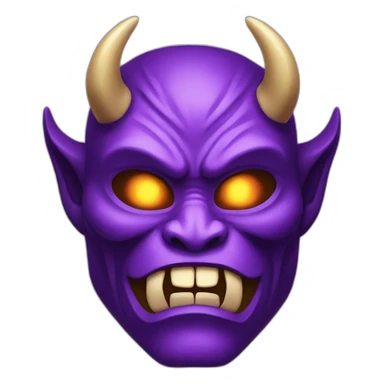 purple oni mask sticker