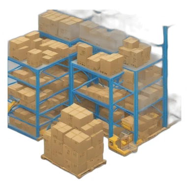 3d ui flat icon warehouse sticker