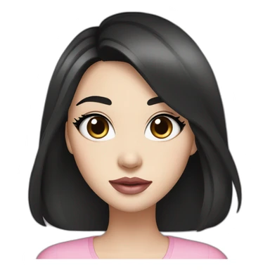 Beautiful woman,Black hair,long hair,White skin,oval face,big eyes,Blackeyes,Pink lips,Chinese sticker