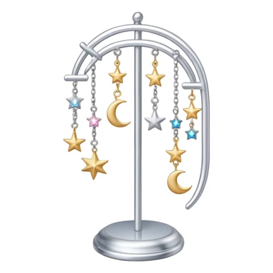 celestial-themed earring stand with stars and moons sticker