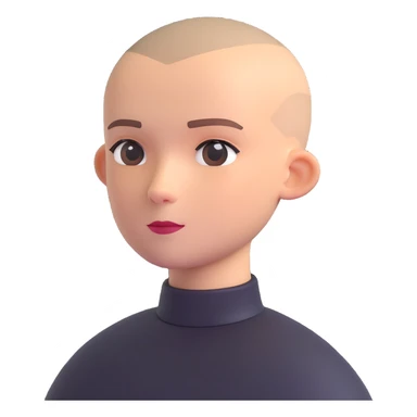 brown person with a buzzcut sticker