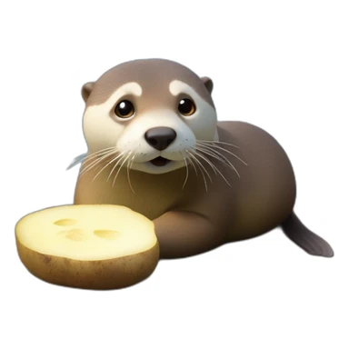 Patate qui mange une loutre sticker
