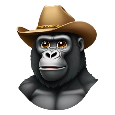 Gorilla wearing cowboy hat sticker