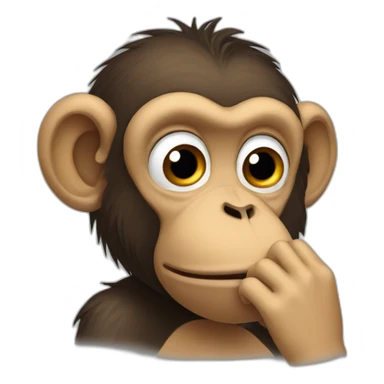 monkey keeping hand on his mouth sticker