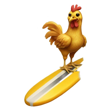 Chicken riding a surf board  sticker