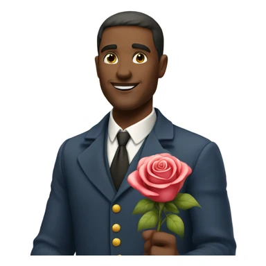 french guy smirking with a rose  sticker