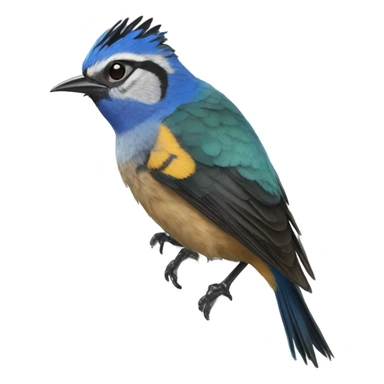 Blue-bearded helmetcrest sticker