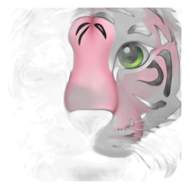 Pink tiger with green eyes sticker